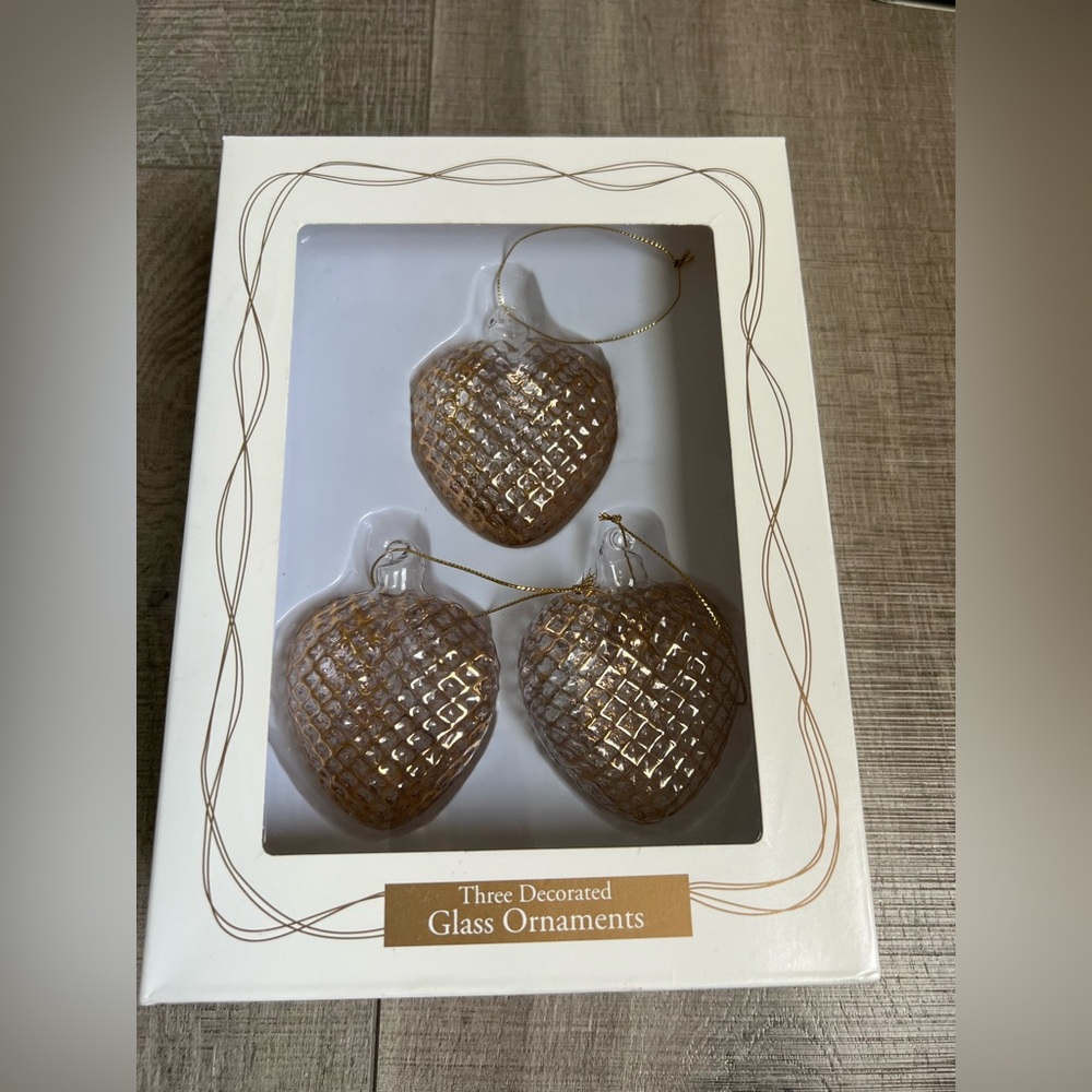 Vintage Dayton Hudson Glass Heart Christmas Tree Ornaments